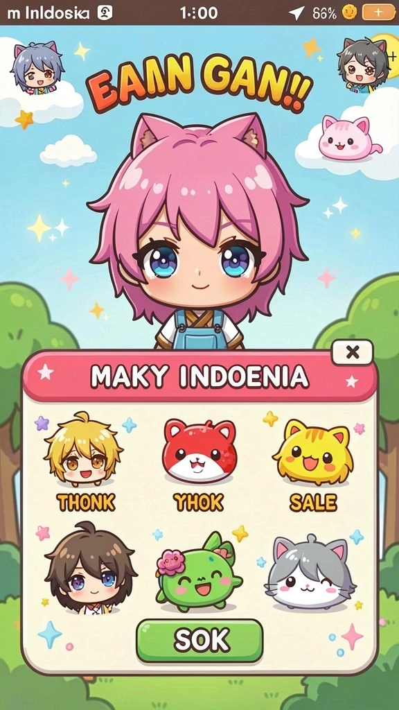 rajajuara - Screenshot fitur level up karakter dan skill.